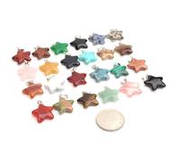 KJHBV Pentagram Shaped Agate Necklace Pendant 20 Pcs Pack | DIY Material for Scrapbooking Project and Jewellery Making, Fine Workmanship , Mixed Colours Random Color