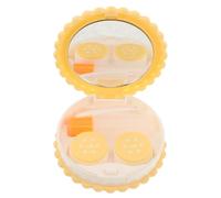 KJHBV Portable Easy Carry Organizer with Tweezers and Mini Solution Bottle Contact Lens Case Box Leakproof Plastic Round Cookie-Shaped Lens Holder for Travel and Work for Men and Women