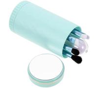 KJHBV Portable Makeup Brush Set Nanofiber Wool Brushes with Mirror and Storage Case 6-in-1 for Comfortable Hand Feeling, Suitable for Work and Practical Makeup Use