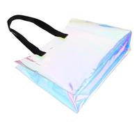 KJHBV Pvc Holographic Tote Bag for Shopping with Large Capacity and Waterproof Features, Portable and Fashionable Rainbow Iridescent Handbag Suitable for Wrapping and Sports Game Use