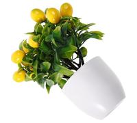 KJHBV Realistic Artificial Lemon Tree in Pot with Plastic Leaves, Mini Potted Plant for Desktop and Party Decoration, Easy to Maintain and Not Easy to Lose Shape