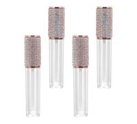 KJHBV Refillable Lip Gloss Tubes Stylish and Creative with Rhinestone Patch 4pcs 5ml Abs Portable DIY Lip Gloss Containers Convenient to Use for Travel