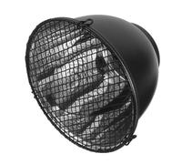 KJHBV Reptile Lamp Dome Shield for Basking Heat Fixture with Mesh Cover, Aluminium Material, Black Colour, Easy Maintenance and Efficient Heat Direction, for Terrarium Heating and Geckos