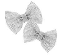 KJHBV Rhinestone Bow Shoe Charms at Valentine's Day or Dance Parties 2pcs for Women, Detachable Shoe Decoration Accessories, Stylish White Bow Shape, for Flats and Boots