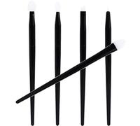 KJHBV Silicone Makeup Brush Set 5pcs with Aluminium Tube and Abs Handle, Suitable for Hard-to-reach Areas, Black Colour, for Daily and Professional Use, Includes Eyeshadow, Lipstick,