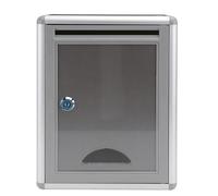 KJHBV Silver Aluminium Alloy Ballot Box with Lock Design for Collecting Information, Wall-mounted Suggestion and Complaint Box Suitable for Occasions with Simple and Looking