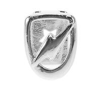 KJHBV Silver Single Fake Tooth Grill Cap for Men, Copper Hollow Design with Hip Hop Style, Stylish Costume Decoration for Halloween Party Expressing Individuality
