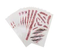 KJHBV Temporary Tattoos No Irritation Halloween 12 Sheets with Realistic Bloody Scar Designs, Easy to Use Water Transfer Stickers for Pranks and Horror Cosplay Party Favors for Adults