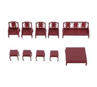 KJHBV Traditional Chinese Precise Scale Compatibility Miniature Furniture 1:25 Scale Plastic Dollhouse Dining Room Table Set Sturdy Build for DIY Crafts and Dollhouse Displays