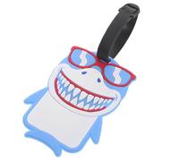 KJHBV Travel Luggage Tag Set Shark Design Soft Silicone Id Holders for Suitcases, Lightweight Animal Style Name Tags for Airport and Travel Use