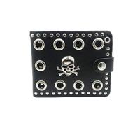 KJHBV Wallet Cool Skull Cross Men's Multi-Function Pu Leather Gothic Punk Style Purse to Organize Cards Biker Accessory for Everyday Use