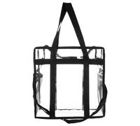 KJHBV Waterproof Record Storage Bag with Fast Access Pvc Material Black Shoulder Bag for Travel and Shopping