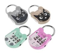 KJHBV Weather Resistant Combination Locks 4pcs Mini Digital Padlocks Convenient Security Stainless Steel with Spring Button and Key for Storage Cabinet and Fence for Daily Use