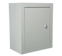 KJHBV Weatherproof Dustproof Iron Weather Outdoor Enclosure Electrical Box with Practical Resistance Features for Silver Exterior Distribution Suitable Parks and Industrial Zones