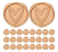 KJHBV Wedding Invitation Sticker Wax Seal Stamp 50pcs Coffee Heart Pattern Self-Adhesive Lightweight Not Easy to Fade Sealing Wax for Decorating Crafts on Letter Paper and Baggage