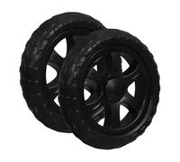 KJHBV Wheels with Shock Absorption and Wear-resistant Features 2pcs for Shopping Cart Replacement Black Rubber Suitable for Supermarket Shopping and Market Purchases