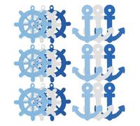 KJHBV Wooden Anchor in Marine Color Mini Pendants 100 Pcs 25x20mm Nautical Style for Scrapbooking and DIY Handmade Crafts Home Embellishments, for Necklace and Bracelet Making