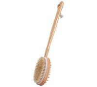 KJHBV Wooden Back Scrubber Long Handle Body Bath Brush with Easy to Hold Design and Skin Protecting Features, Beige Colour for Shower and Self Back Washing