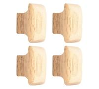 KJHBV Wooden Drawer Handles in Khaki Colour Simple and Generous Design 4pcs Smooth Surface Treatment, Safe to Touch for Kitchen Cabinet and Wine Cabinet Furniture Accessory for Home