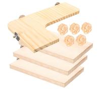 KJHBV Wooden Hamster Cage Jumping Board for Chinchilla and Birds, Easy to Install with Smooth Surface, 10pcs Home Jumping Board Set Suitable for Small Pets like Hamsters and Parrots