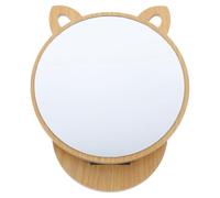 KJHBV Wooden Makeup Mirror for Desk with Design and Convenient Use, Simple Shape Tabletop Mirror for Home and Bedroom