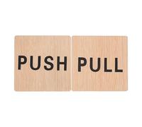 KJHBV Wooden Pull Push Door Signs 2Pcs Glass Door Indication for Commercial and Domestic Entryways