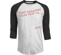 KJHBVND Men's Rory-Gallagher - Irish Tour 74 3/4 Sleeve Raglan Baseball Tshirt Black