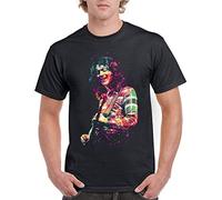 KJHBVND Men's Rory Shirts Gallagher Casual Adult Soft Crew T-Shirt Graphic Tee Shirts Black