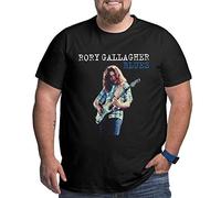 KJHBVND Rory-Gallagher Men's Big Size T-Shirt Fashion Casual Round Neck Short Sleeve Tees Black