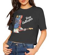 KJHBVND Women Fashion Printing with Rory-Gallagher Short Shirt Shirt Black