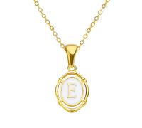 KJHFD 14K Gold Filled Alphabet Necklace For Women And Men, Drip Oil Letter Oval Necklaces Alphabet A B C D E F G H I Initials Pendant Necklace, Bubble Necklace Letter Charms
