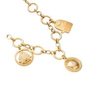 KJHFD 14K Gold Filled Beach Charm Necklace For Women And Men, Palm Red Chili Heart Charms Pendant Necklace, Cowboy Shell Necklace Summer Beach Cool Charm, Blue Natural Stone Star Necklace