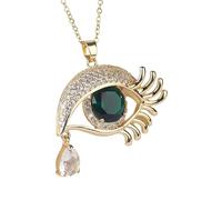 KJHFD 14K Gold Filled Evil Eye Necklace For Women And Men, 8 Colors Big Crystal Evil Eye Necklaces O Chain Necklace Lucky Turkish, Eyeball Necklace Eye Of Horus Layered Necklace