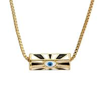 KJHFD 14K Gold Filled Evil Eye Necklace For Women And Men, Lucky Eye Drip Oil Colorful Evil Eye Pendant Necklace Dainty Chain Necklace, Eyeball Necklace Eye Of Horus Layered Necklace