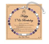KJHFD 6-21 Years Old Girls Birthday Gifts, Tiny Beaded Bracelets Gifts for Daughter Granddaughter Niece Friends with Happy 6th-21st Birthday Card