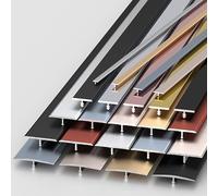 KJHFD 90cm T Shaped Transition Strips, Metal Flat Seam Strip, for Joining Flooring Gaps of Laminate Planks Tile and Door Threshold, * 90cm(Iron Gray,15mm)