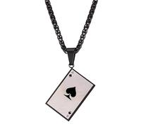 KJHFD 925 Sterling Silver Ace Of Spades Necklace For Men And Women, Necklace Matte Poker Spade Ace Tiger Head Ace Of Spades Poker, Classic Square Ace Of Spades, Playing Card Necklace
