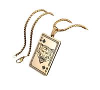 KJHFD 925 Sterling Silver Ace Of Spades Necklace For Men And Women, Necklace Matte Poker Spade Ace Tiger Head Ace Of Spades Poker, Classic Square Ace Of Spades, Playing Card Necklace