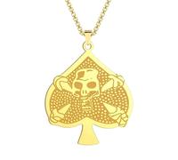 KJHFD 925 Sterling Silver Ace Of Spades Necklace For Men And Women, Necklace Matte Poker Spade Ace Tiger Head Ace Of Spades Poker, Classic Square Ace Of Spades, Playing Card Necklace
