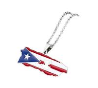 KJHFD 925 Sterling Silver American Flag Necklace For Men And Women, USA Puerto Rico Map Flag Pendant American Flag Cross Necklace For Men Patriotic Jewelry For Women For Birthday Valentine