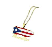 KJHFD 925 Sterling Silver American Flag Necklace For Men And Women, USA Puerto Rico Map Flag Pendant American Flag Cross Necklace For Men Patriotic Jewelry For Women For Birthday Valentine