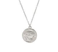 KJHFD 925 Sterling Silver Ancient Egypt Amulet Eye Of Horus Necklace For Men Women, Classic All Seeing Eye Necklace - Shiny CZ Eye Of Ra Necklace, Illuminati Necklace For Halloween Christmas