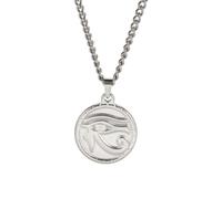 KJHFD 925 Sterling Silver Ancient Egypt Amulet Eye Of Horus Necklace For Men Women, Classic All Seeing Eye Necklace - Shiny CZ Eye Of Ra Necklace, Illuminati Necklace For Halloween Christmas