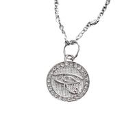 KJHFD 925 Sterling Silver Ancient Egypt Amulet Eye Of Horus Necklace For Men Women, Classic All Seeing Eye Necklace - Shiny CZ Eye Of Ra Necklace, Illuminati Necklace For Halloween Christmas