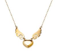 KJHFD 925 Sterling Silver Cross Wing Necklace For Women, 14K Gold Plated Vintage Wing Necklaces - Heart Shape Wings Necklace Pendant, Necklaces For Women Birthday Valentine Gifts