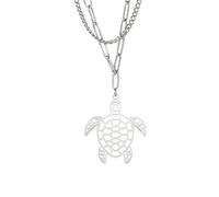 KJHFD 925 Sterling Silver Cute Sea Turtle Necklace For Women, Turtle Charm Choker - Minimalist Hawaiian Turtle Necklace, Animal Lover Turtle Pendant, Sea Turtle Necklace For Girls Summer