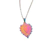 KJHFD 925 Sterling Silver Gothic Catholic Sacred Heart Necklace For Women Men, Sacred Heart Of Jesus Necklace - Vintage Sacred Heart Pendant, Jesus Heart Necklace For Christmas
