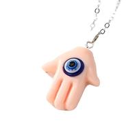 KJHFD 925 Sterling Silver Hamsa Necklace For Women And Men, Multicolor Evil Eye Hamsa Hand Necklace Turkey Lucky Blue Eye Fatima Hand Clavicle Chain, Mano De Fatima Con Ojo Turco