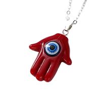 KJHFD 925 Sterling Silver Hamsa Necklace For Women And Men, Multicolor Evil Eye Hamsa Hand Necklace Turkey Lucky Blue Eye Fatima Hand Clavicle Chain, Mano De Fatima Con Ojo Turco