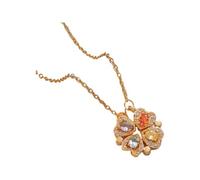 KJHFD 925 Sterling Silver Lucky Heart Necklace For Women, Retro Lucky Four Leaf Eternal Love Necklace, Love Heart Pendant Necklace, Heart Necklace, 4 Heart Necklace (6 -